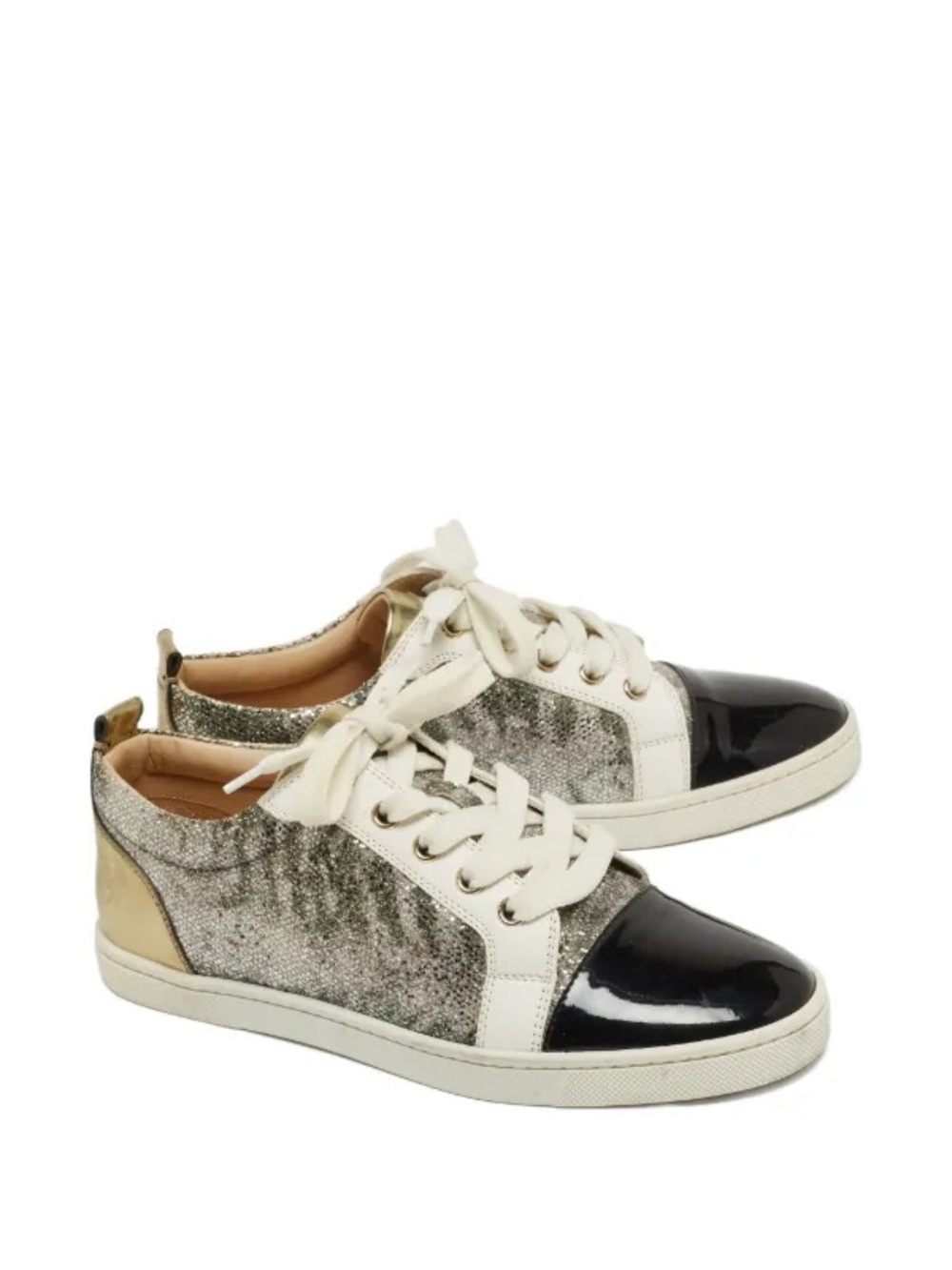 Christian Louboutin gondoliere sneaker silver glitter and gold
